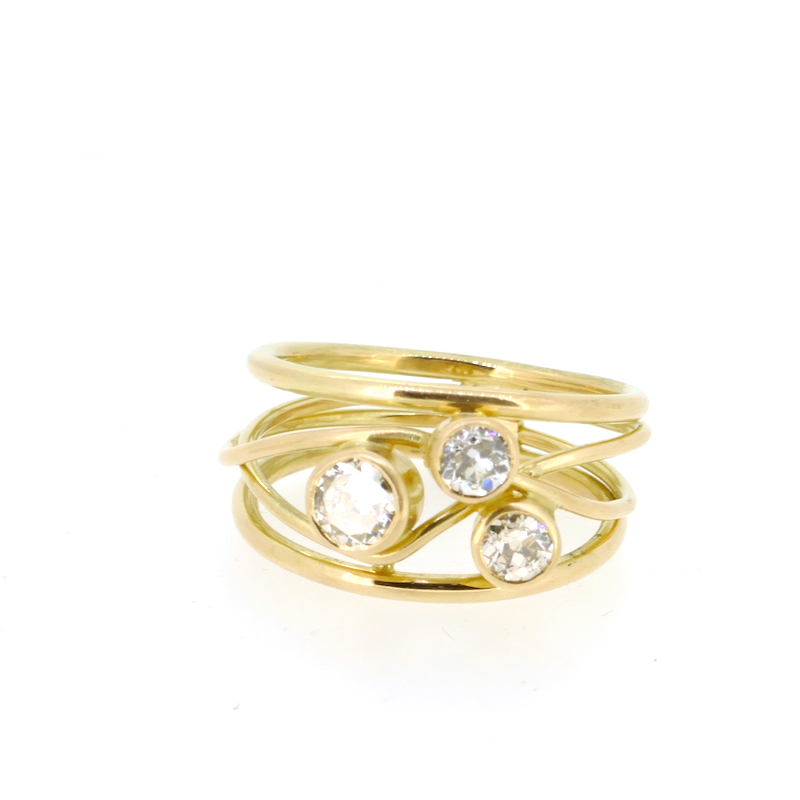R1161 Diamonds, gold | Gillian Hillman Design